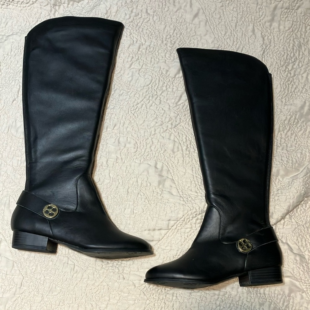 Black Leather Knee-High Boots